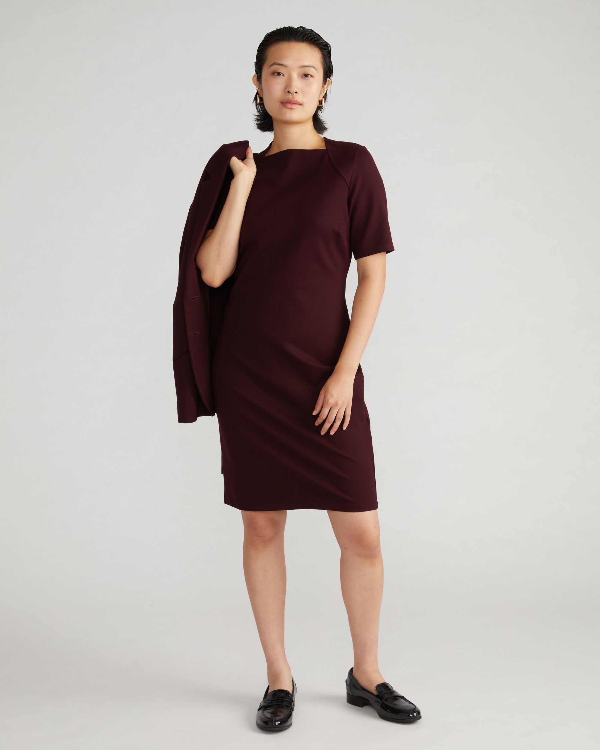 Envelope Neck Ponte Dress - / Black Cherry- Size3XL - by Universal Standard Envelope Neck Ponte Dress - / Black Cherry- Size3XL - by Universal Standard