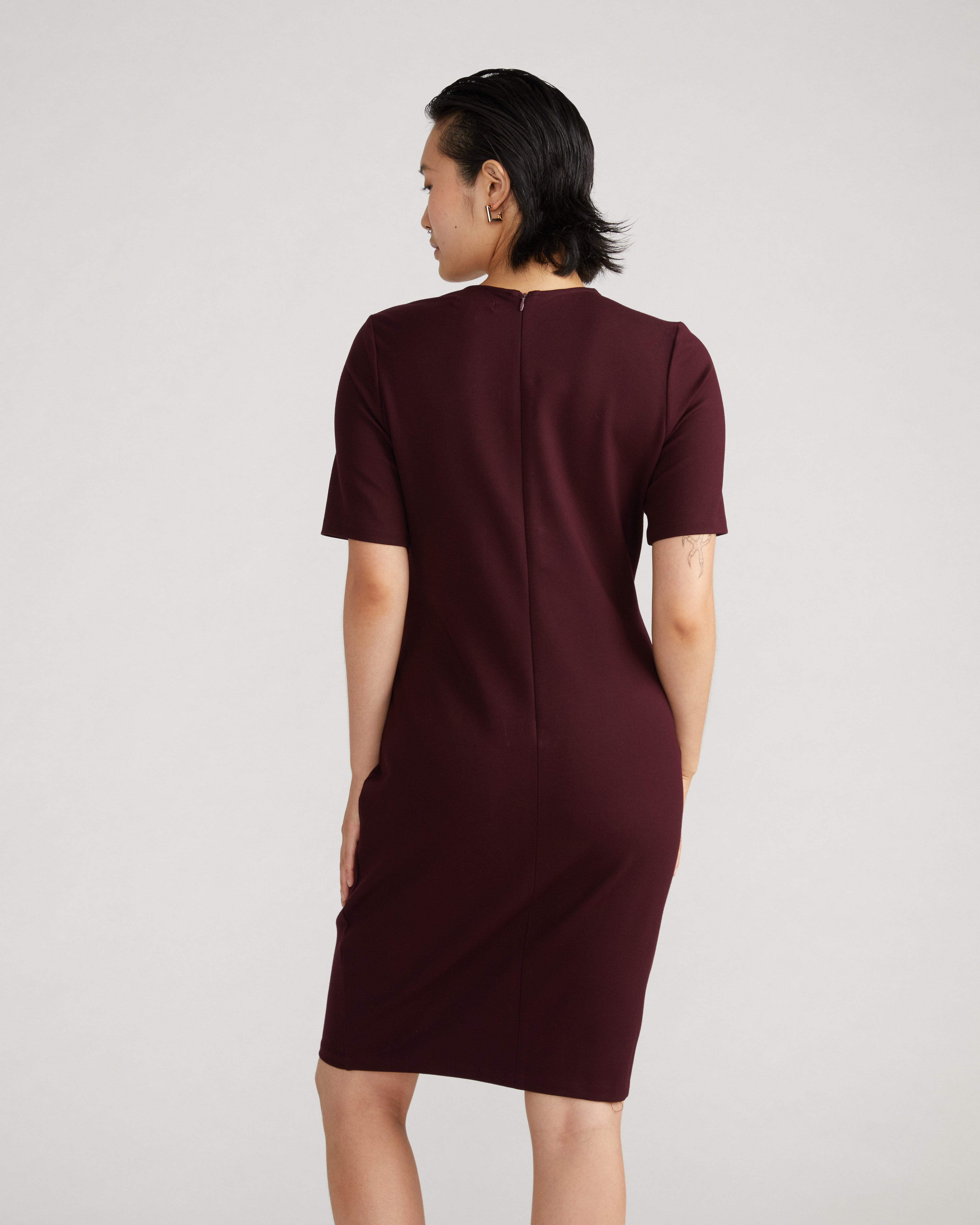 Envelope Neck Ponte Dress - Black Cherry – Universal Standard
