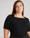 Envelope Neck Viscose Jersey Top - Black | Plus Size & Straight Size Women's Fashion | Universal Standard