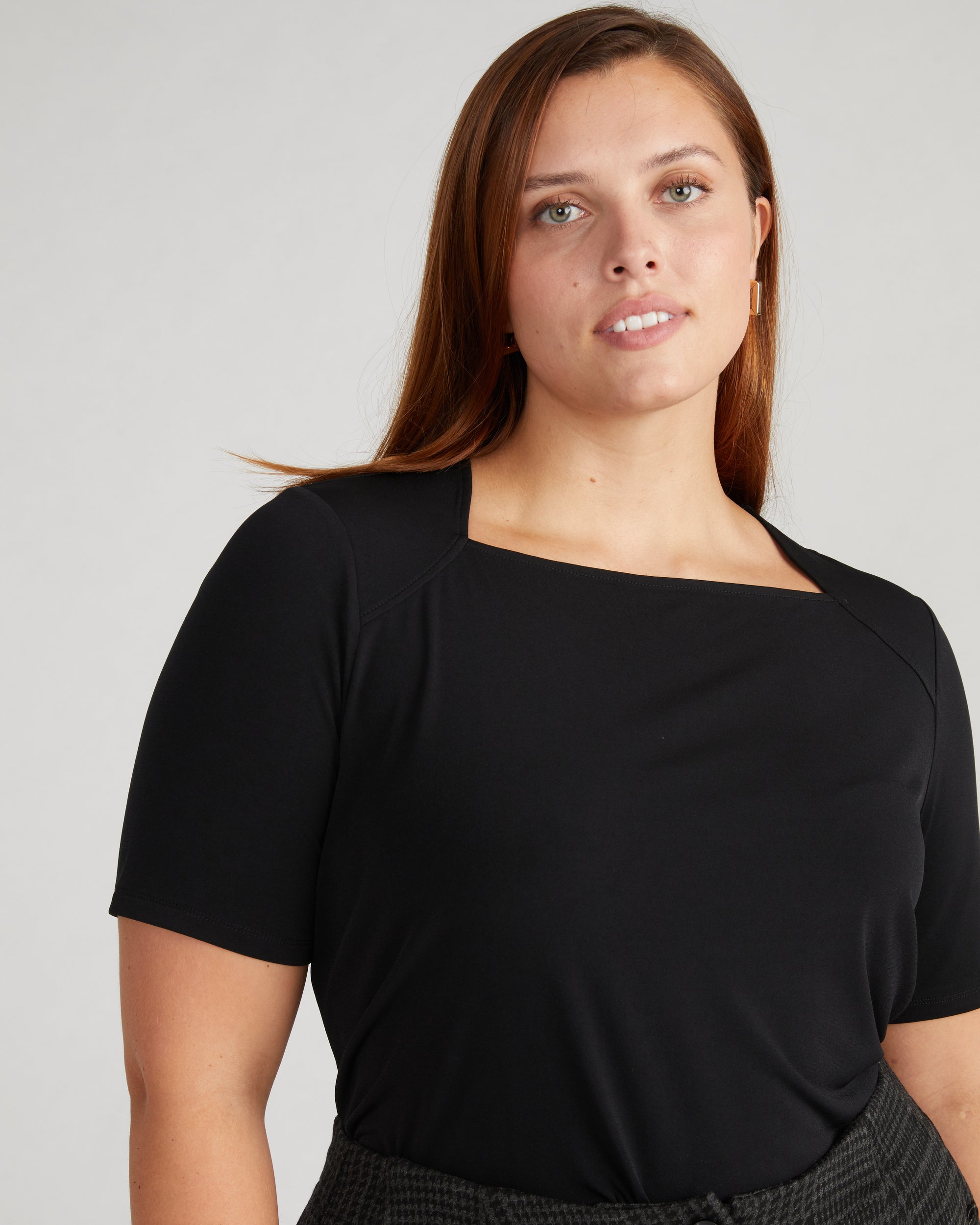 Envelope Neck Viscose Jersey Top - Black | Plus Size & Straight Size Women's Fashion | Universal Standard