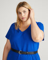 Executive V Neck Ponte Dress - Tanzanite
