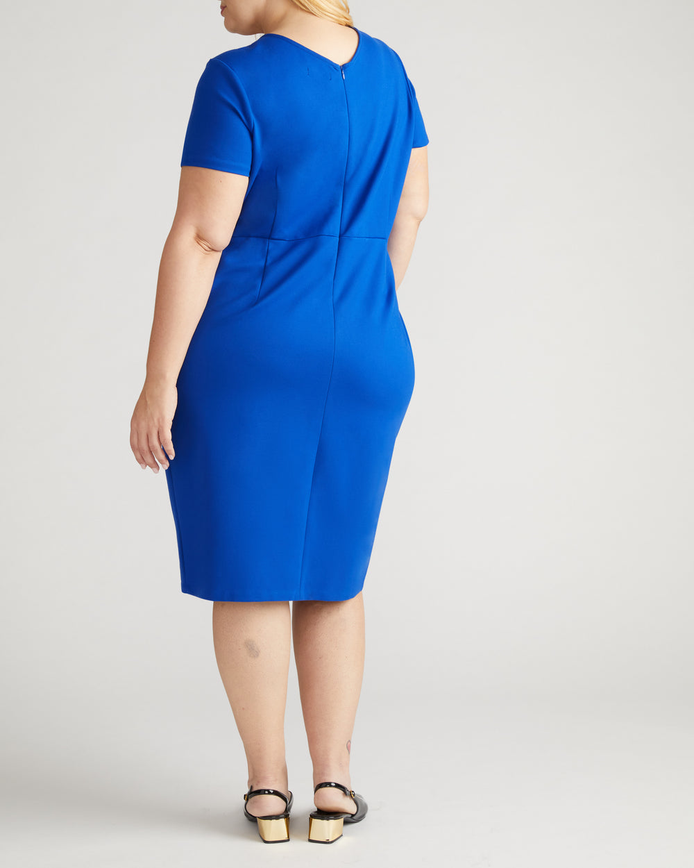 Executive V Neck Ponte Dress - Tanzanite