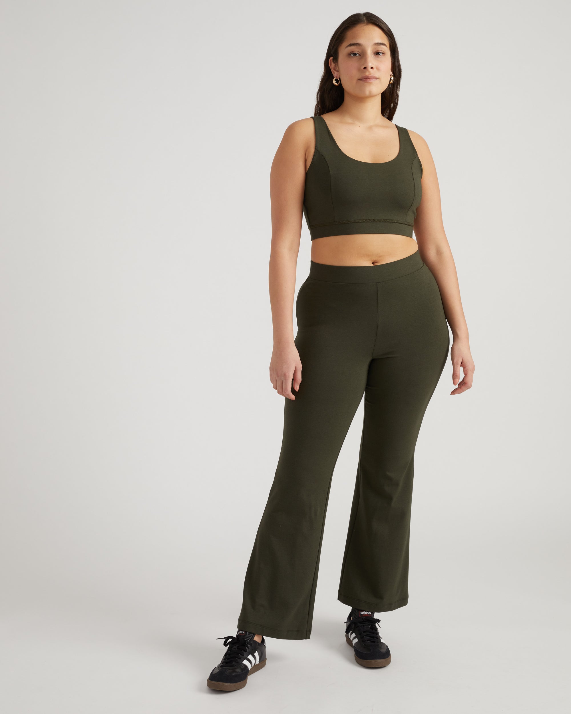 Woman wearing Roya Bootcut Legging - Nori from Universal Standard