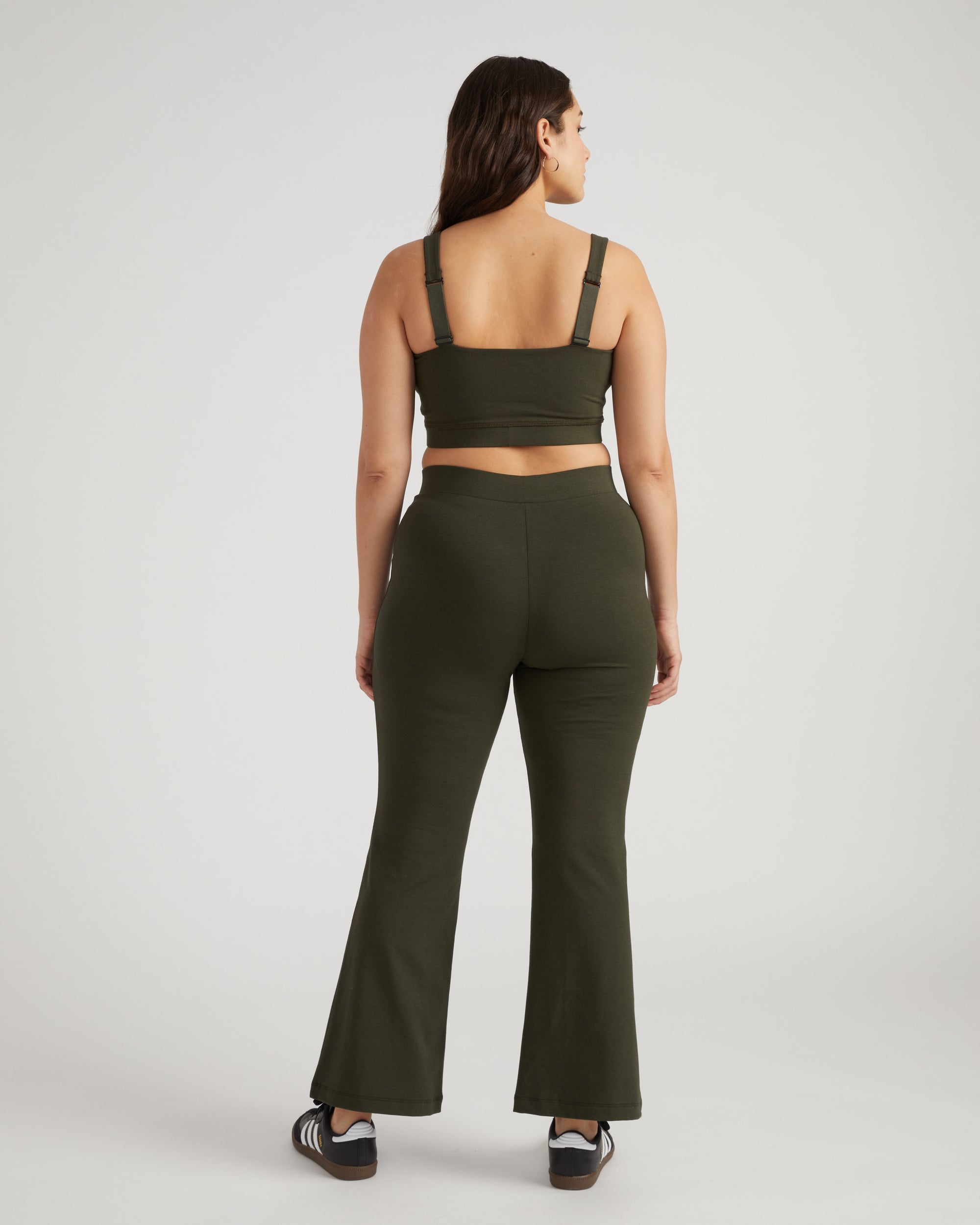 Woman wearing Roya Bootcut Legging - Nori from Universal Standard