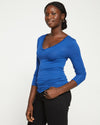 Foundation Long Sleeve V-Neck Tee - Lapis