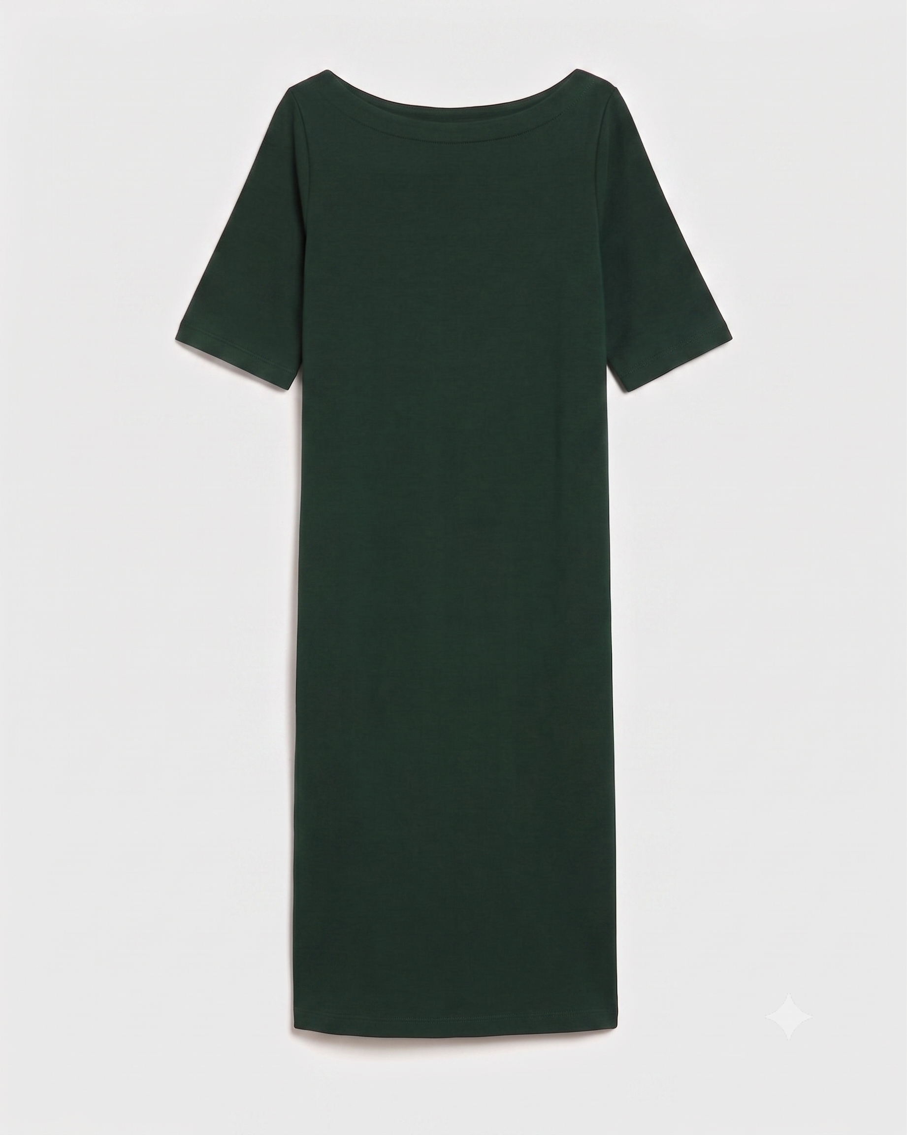 Belle Breton Stripe Jersey Dress - Solid Conifer | Plus Size & Straight Size Women's Fashion | Universal Standard