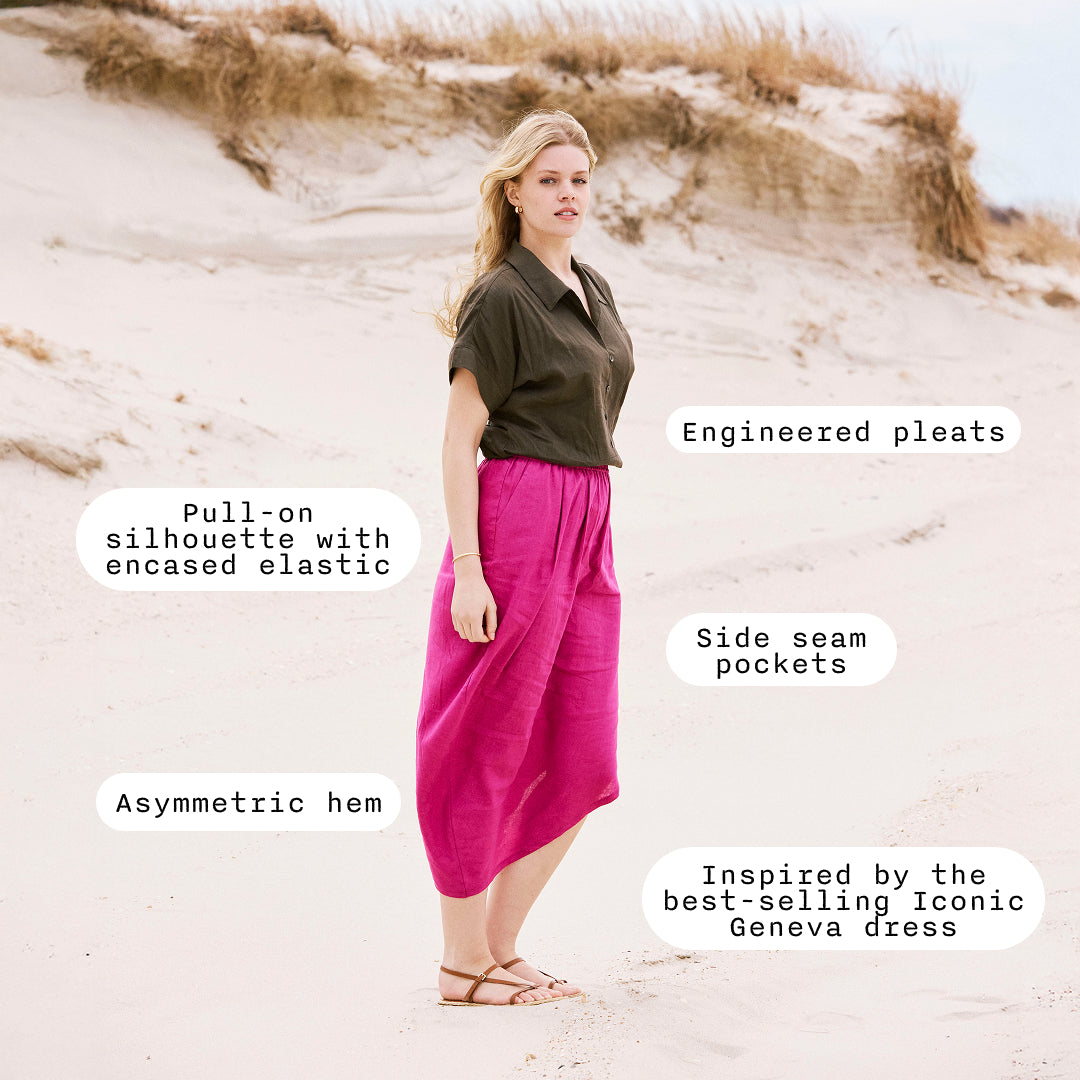 Geneva Linen Skirt - Hyper Pink – Universal Standard