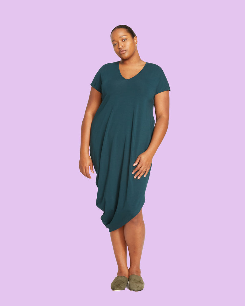Iconic Geneva V-Neck Dress - Deep Sea