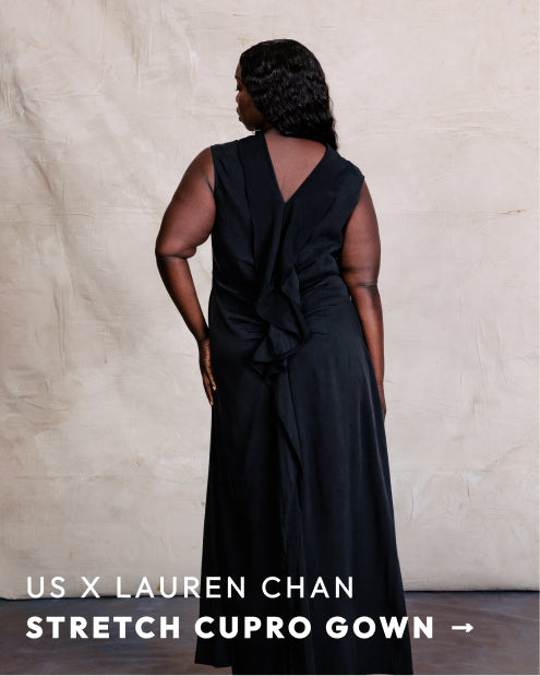 lauren chan x us stretch cupro gown ->