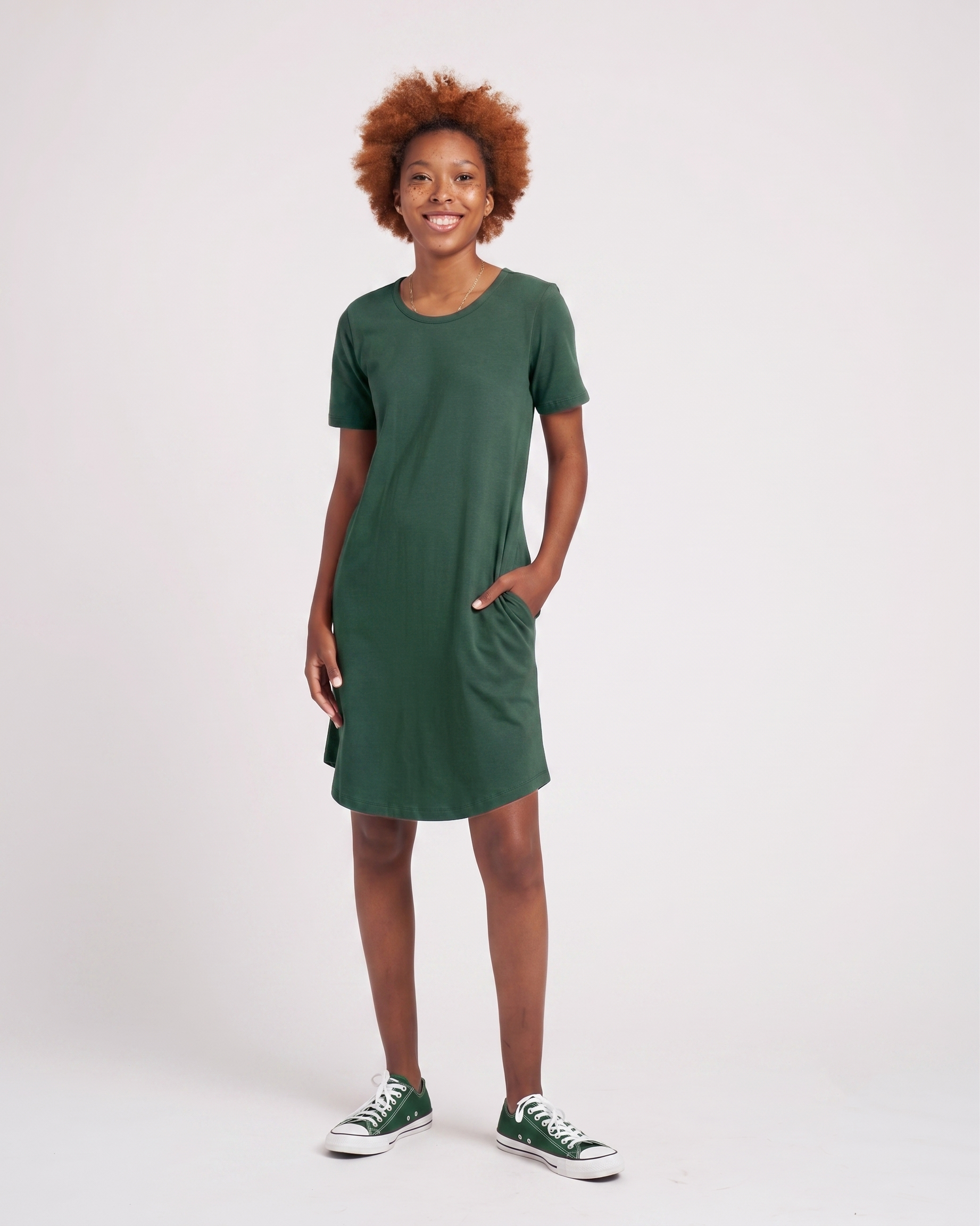 green t shirt dress plus size L I V D Plus Size Mia Everyday T-Shirt Dress