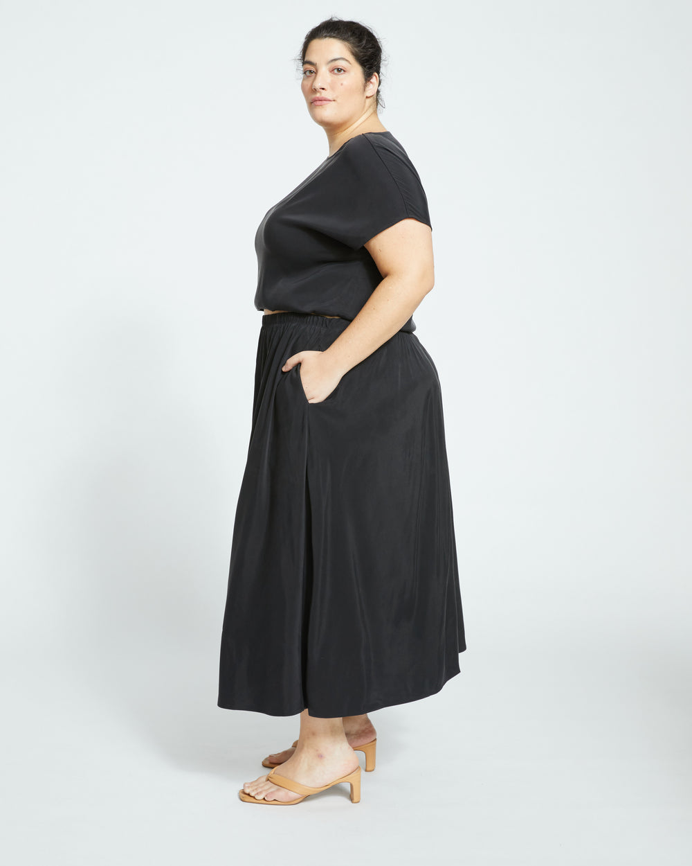 Palma Cupro Skirt - Black