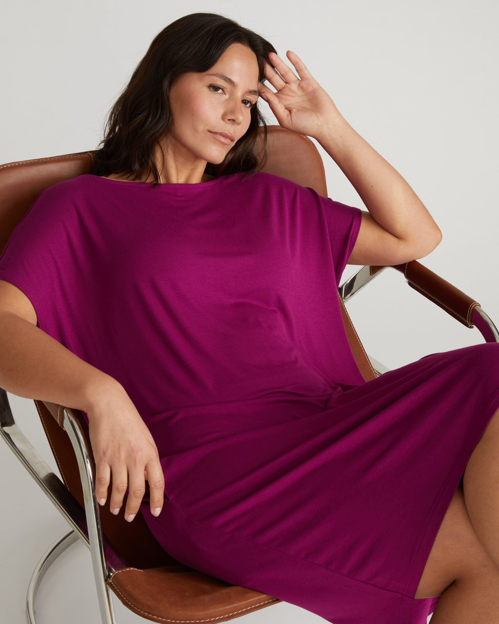 Helen Liquid Jersey Shift Dress - / Rothko Purple- Size2XS