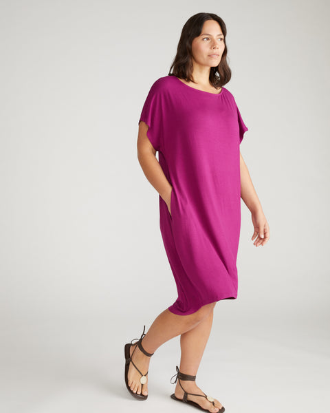 open lace back dress Universal Standard Women's Liquid Jersey Shift Dress