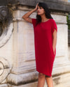 Helen Liquid Jersey Shift Dress - New York Red