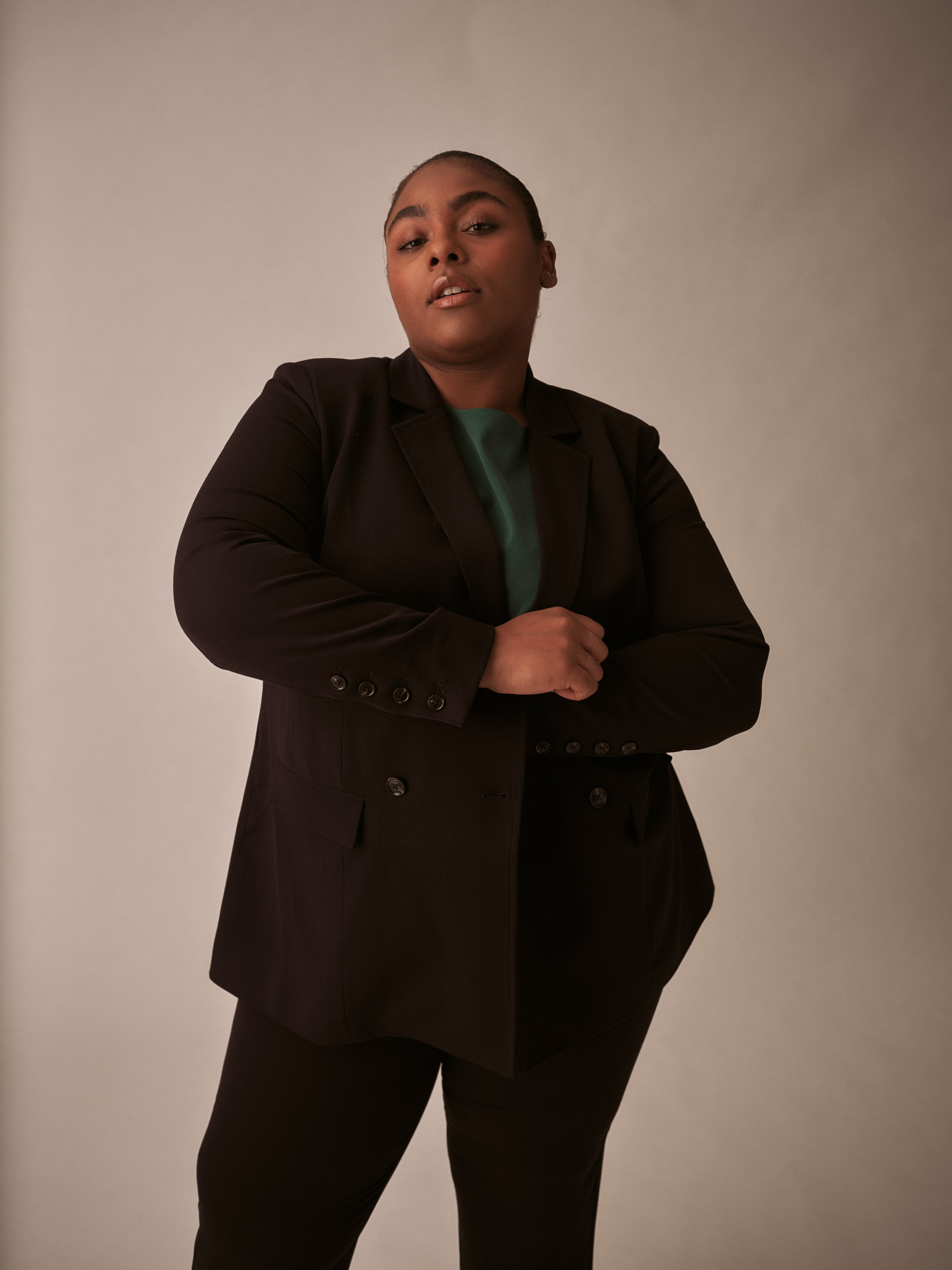 All Day Warren Double Breasted Blazer - Black – Universal Standard