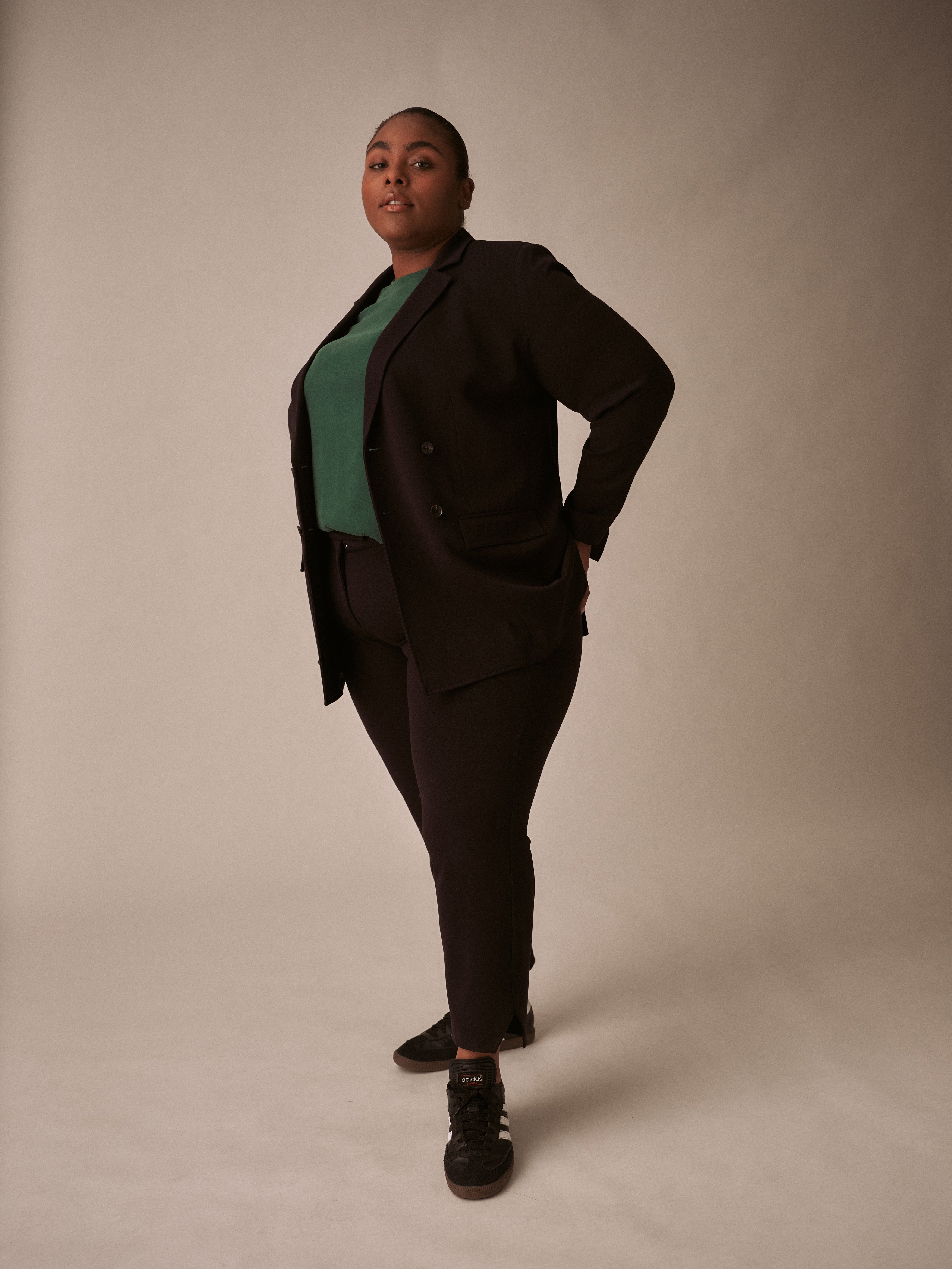 All Day Warren Double Breasted Blazer - Black – Universal Standard