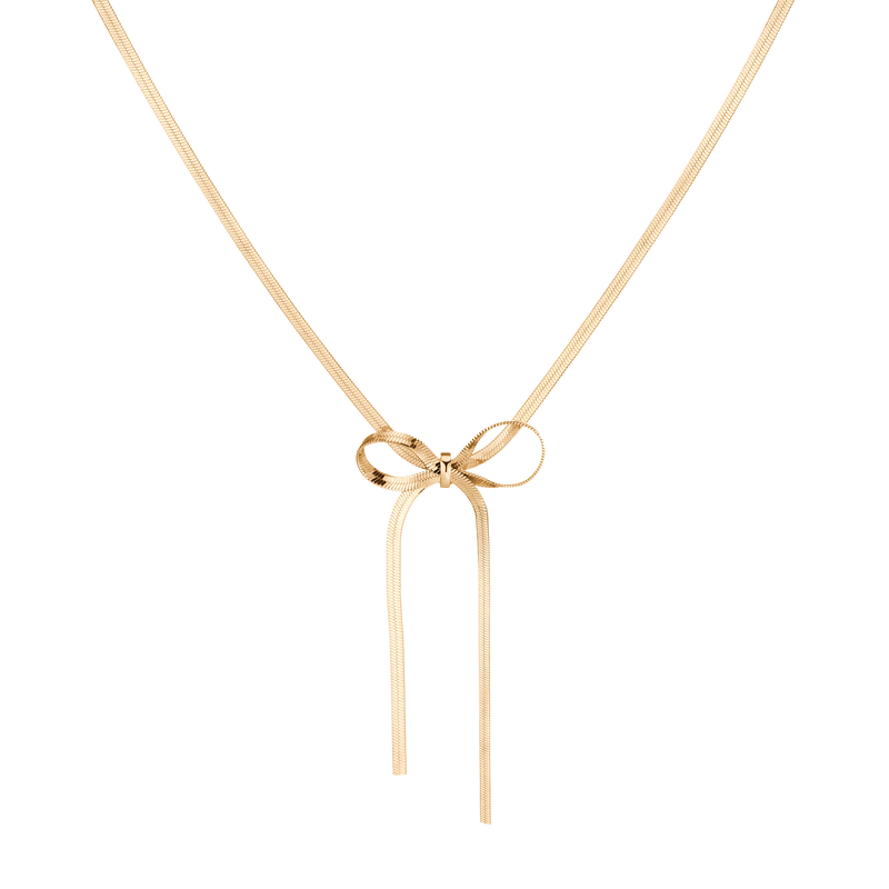 Aurate Herringbone Bow Choker