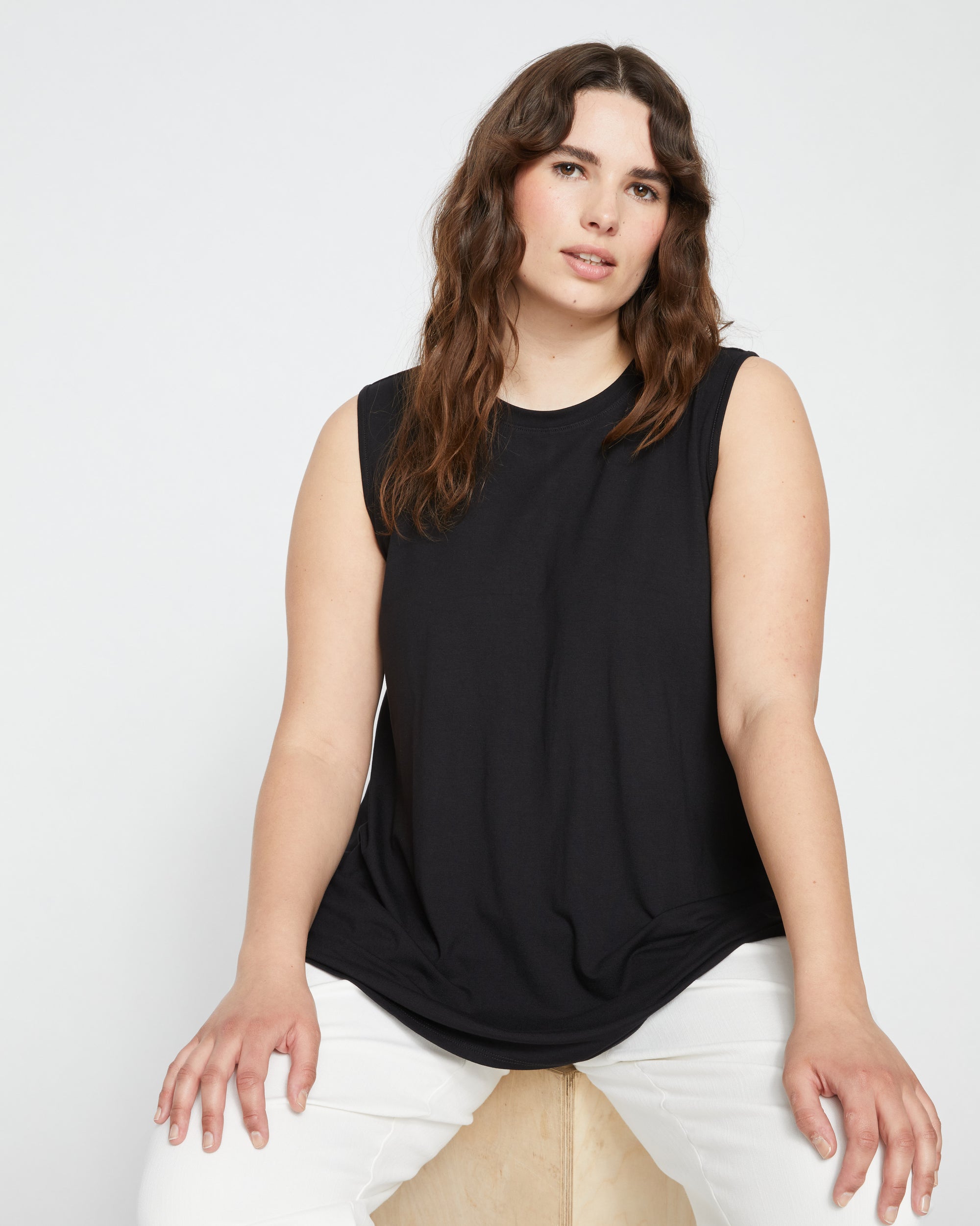 Heatwave Divine Jersey Flared Tank - Black | Plus Size & Straight Size Women's Fashion | Universal Standard