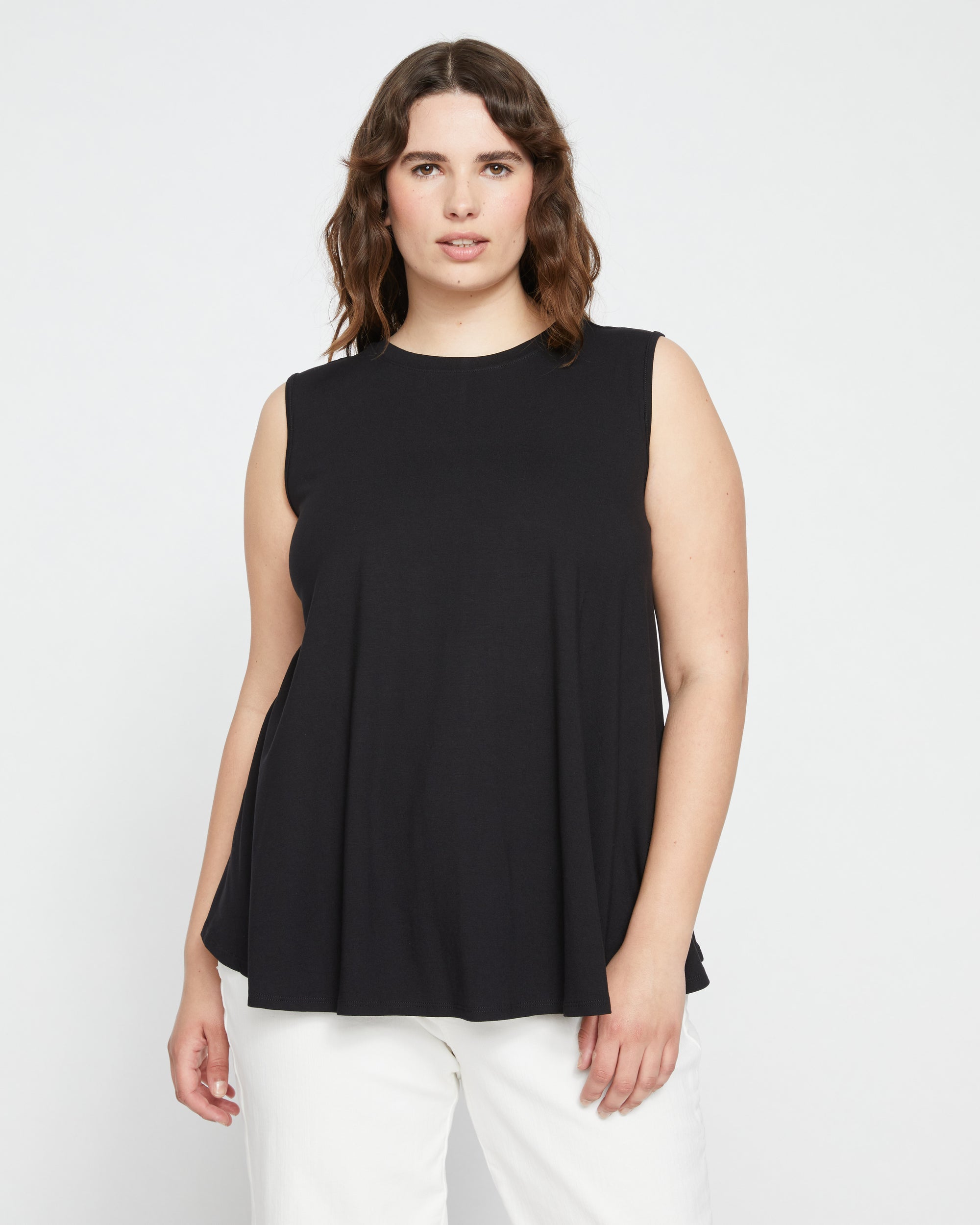 Heatwave Divine Jersey Flared Tank - Black | Plus Size & Straight Size Women's Fashion | Universal Standard