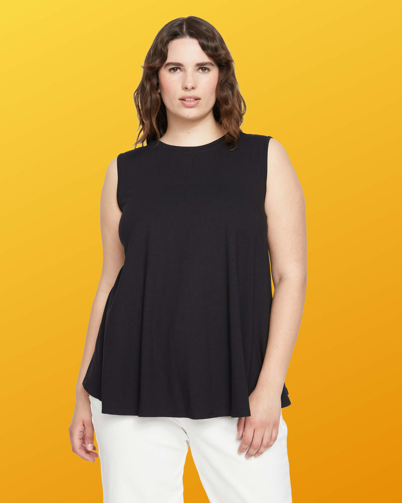 Heatwave Divine Jersey Flared Tank - Black | Plus Size & Straight Size Women's Fashion | Universal Standard