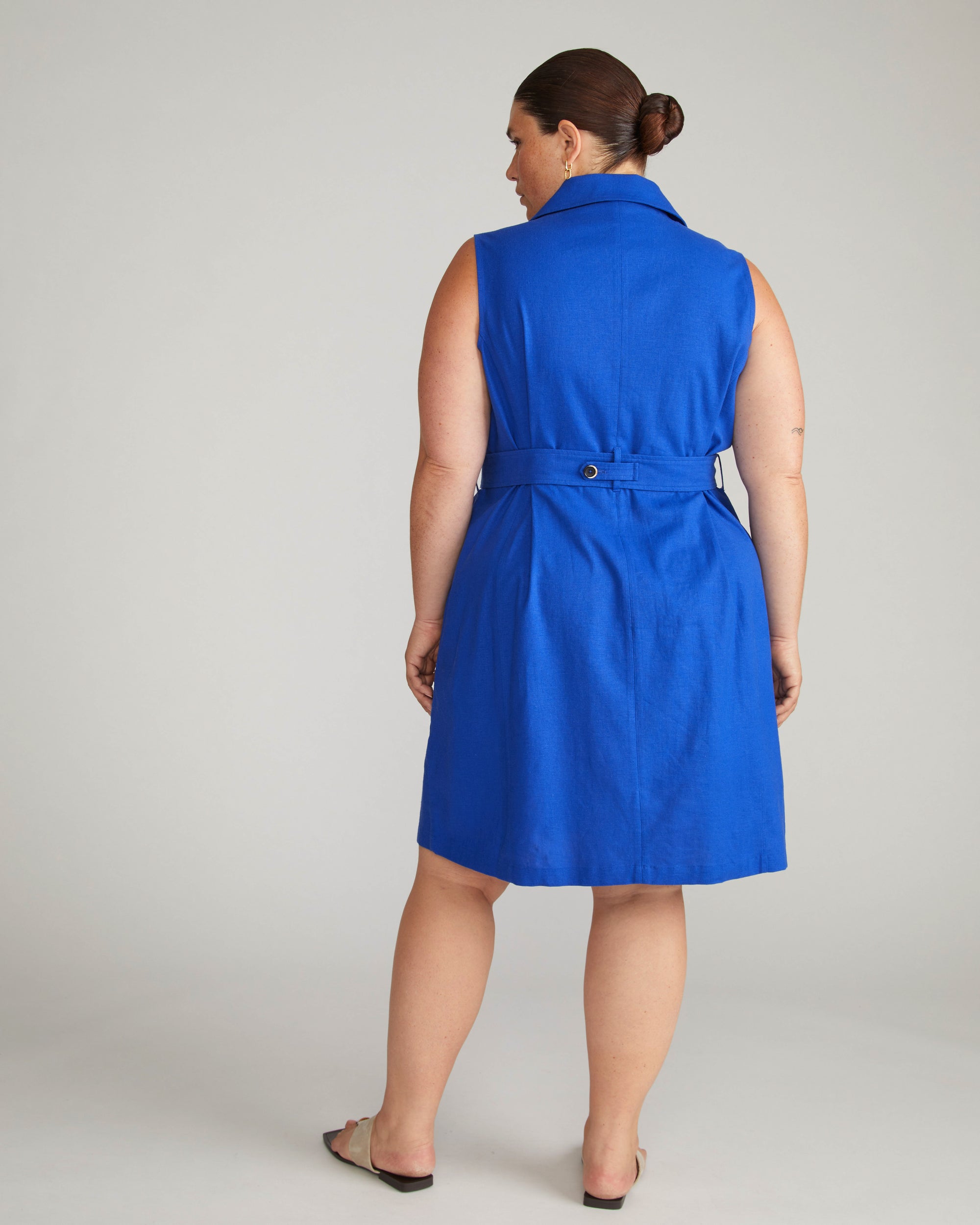 Hudson Linen Trench Dress - Ultramarine
