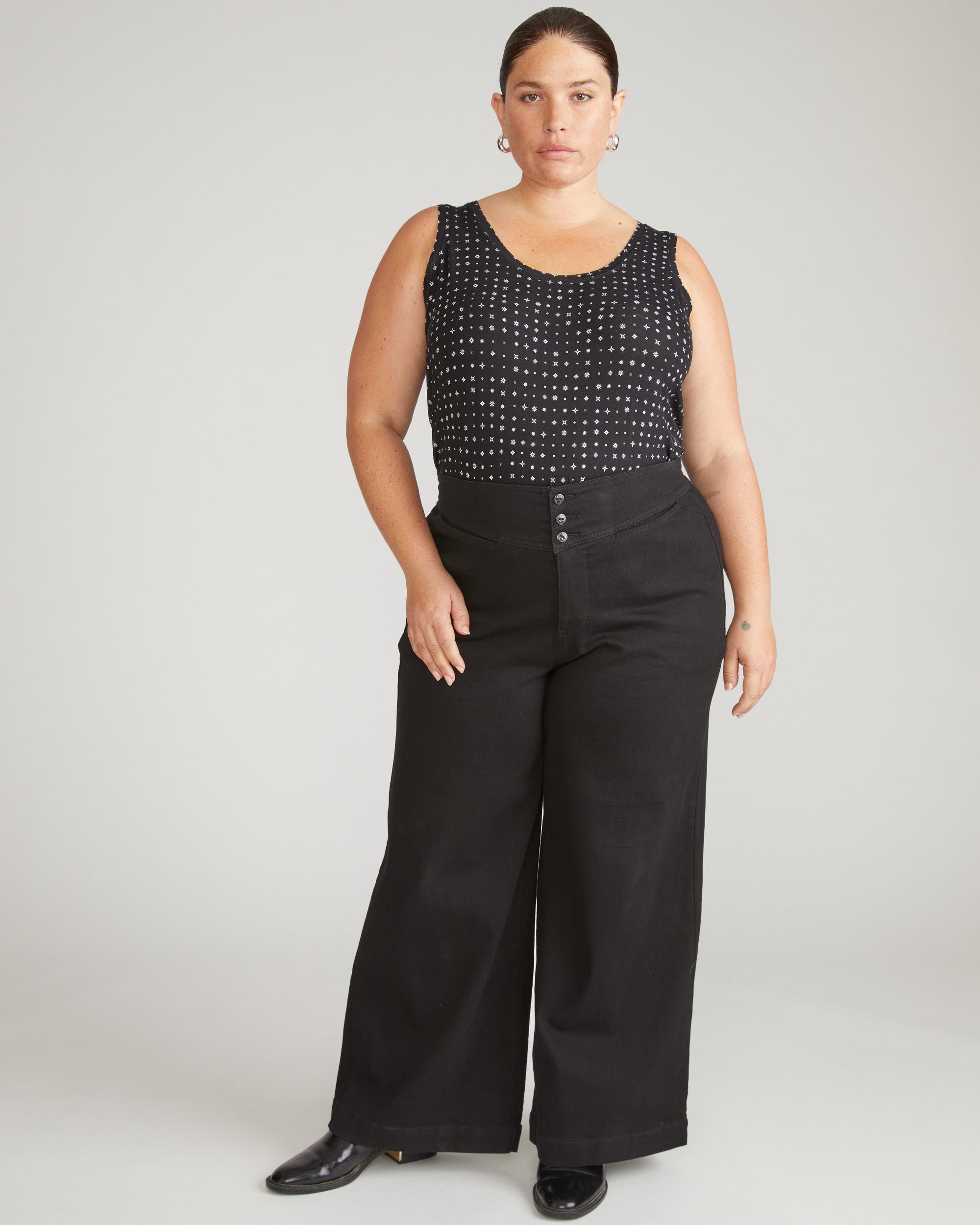 Hudson Liquid Jersey Tank - Galactic Print in Black