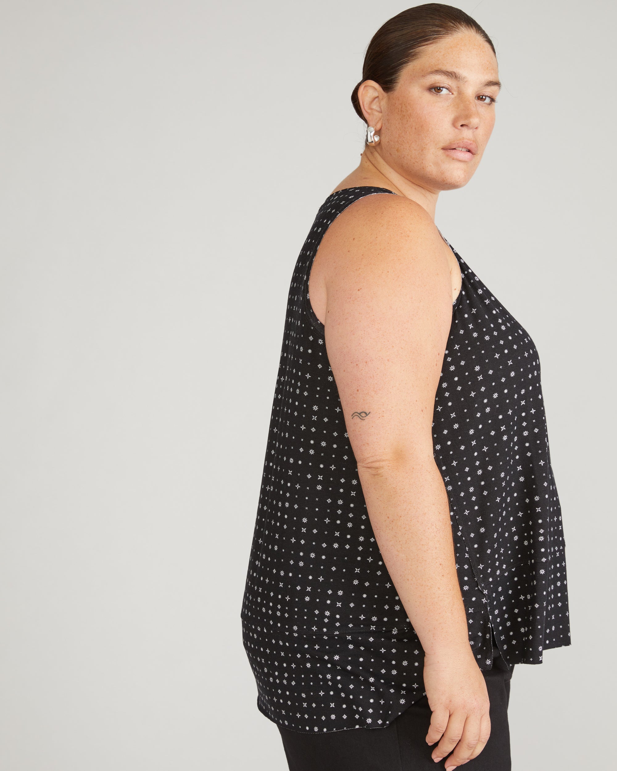 Hudson Liquid Jersey Tank - Galactic Print in Black