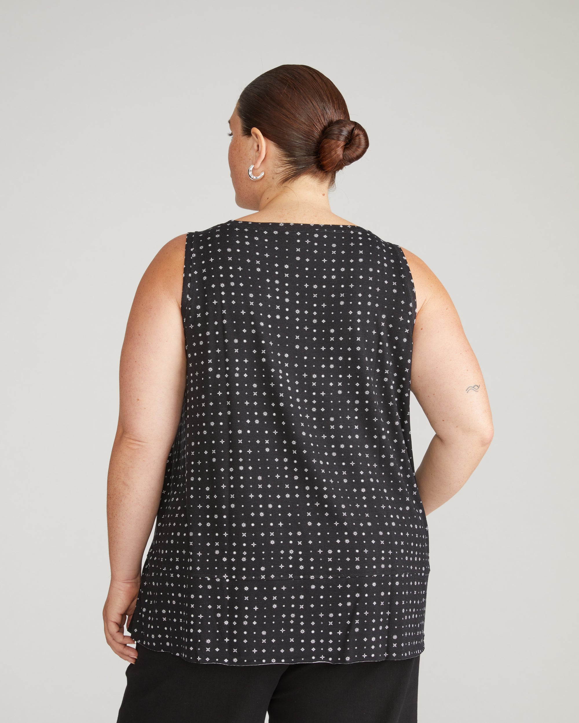 Hudson Liquid Jersey Tank - Galactic Print in Black