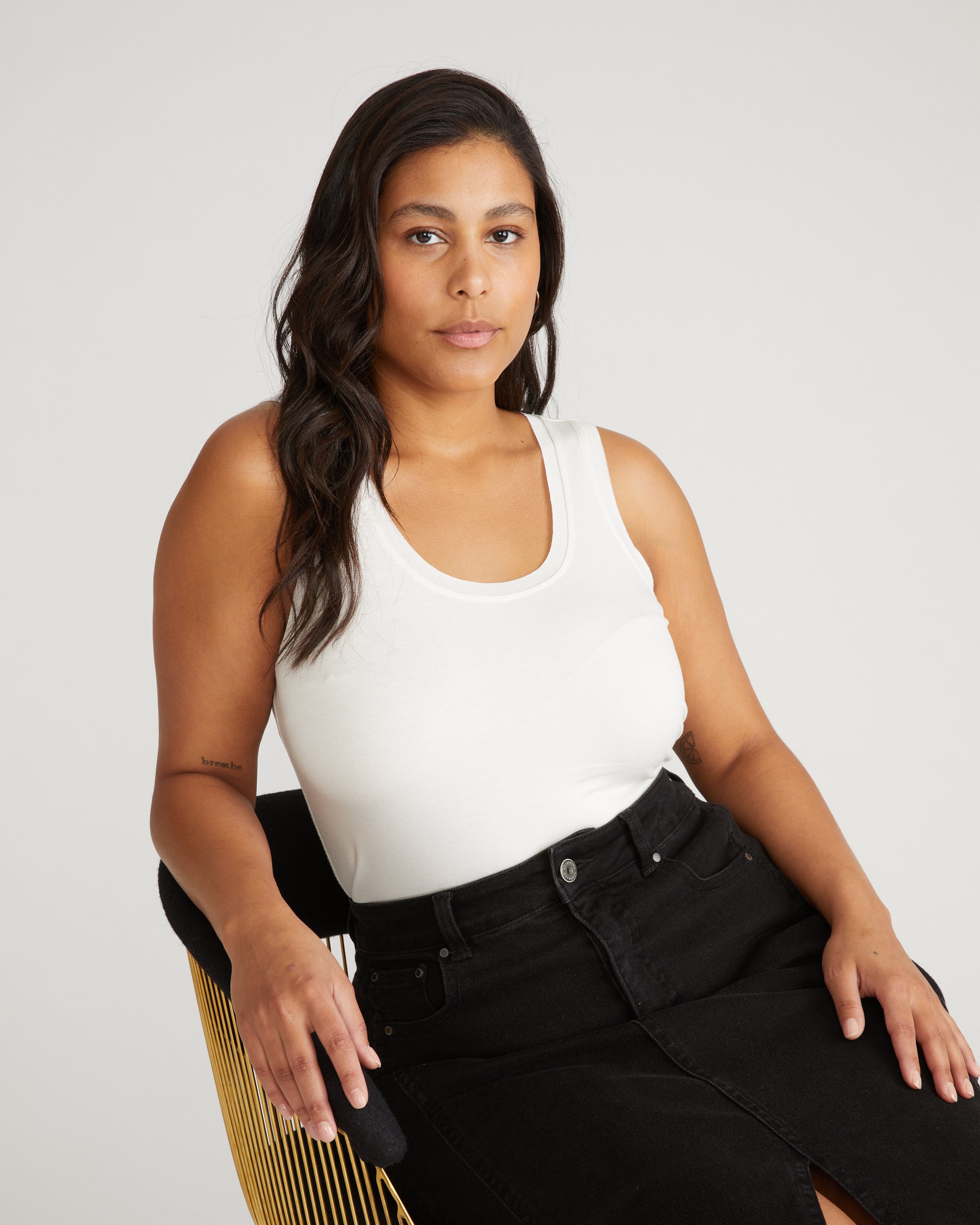 Hudson Liquid Jersey Tank - White