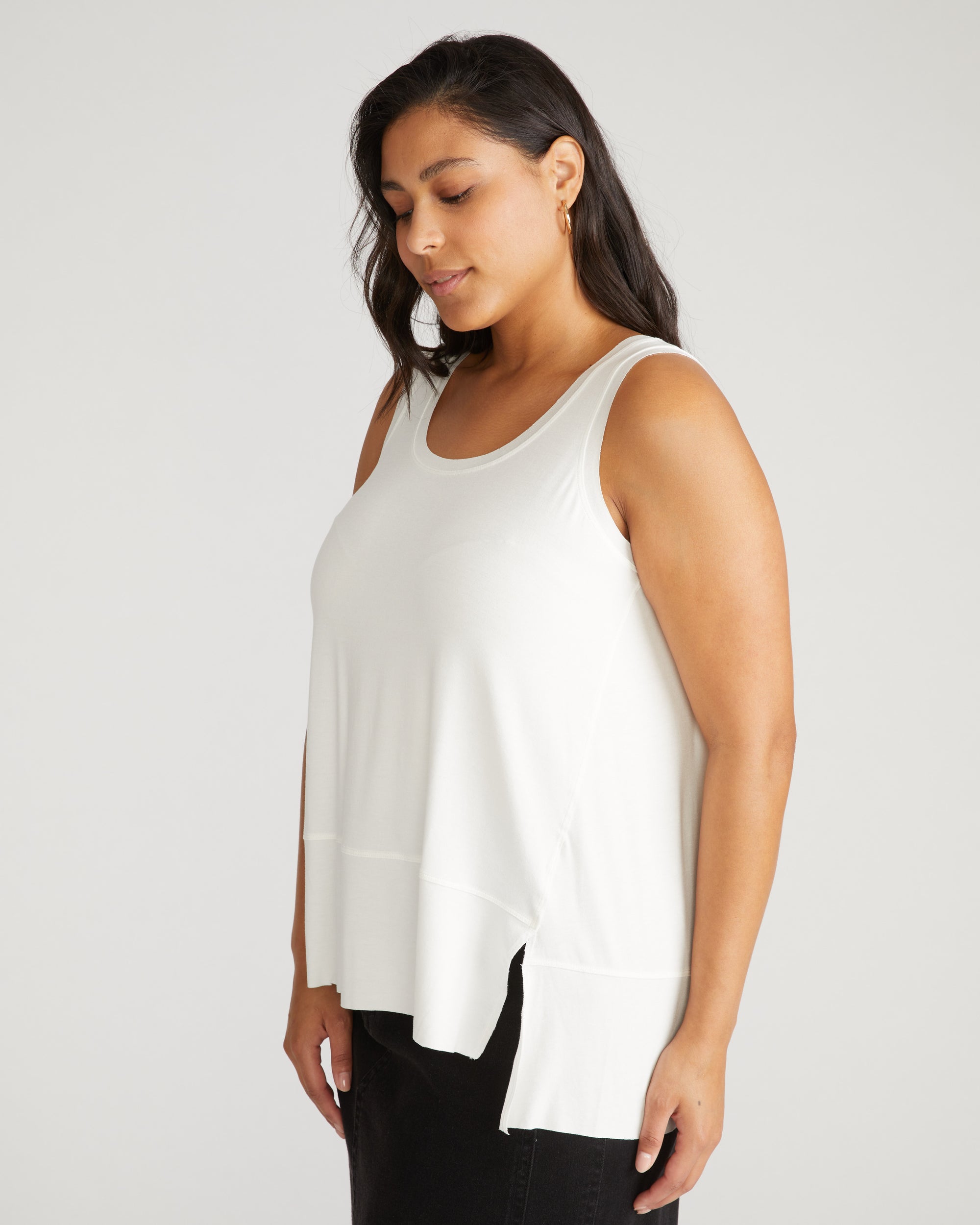 Hudson Liquid Jersey Tank - White