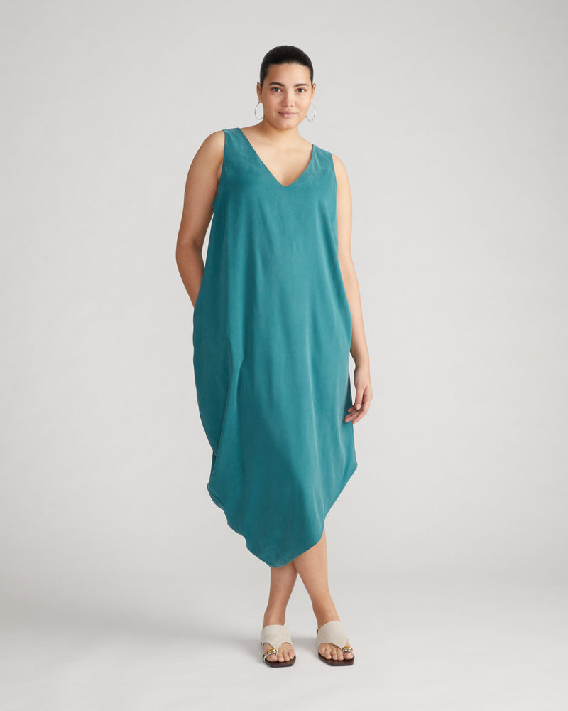 Iconic Cooling Cupro Geneva V Tank Dress - Ocean Floor