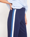 Stephanie Wide Leg Stripe Ponte Pants 30 Inch - Navy with Blue/White Stripe | Plus Size & Straight Size Women's Fashion | Universal Standard