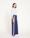 Stephanie Wide Leg Stripe Ponte Pants 30 Inch - Navy with Blue/White Stripe | Plus Size & Straight Size Women's Fashion | Universal Standard