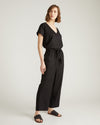 Iris Linen Easy Pull-On Pants - Black