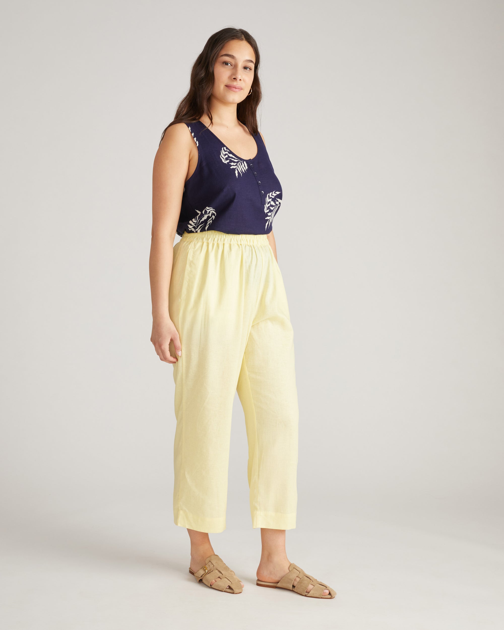 Iris Linen Easy Pull-On Pants - Twinkle