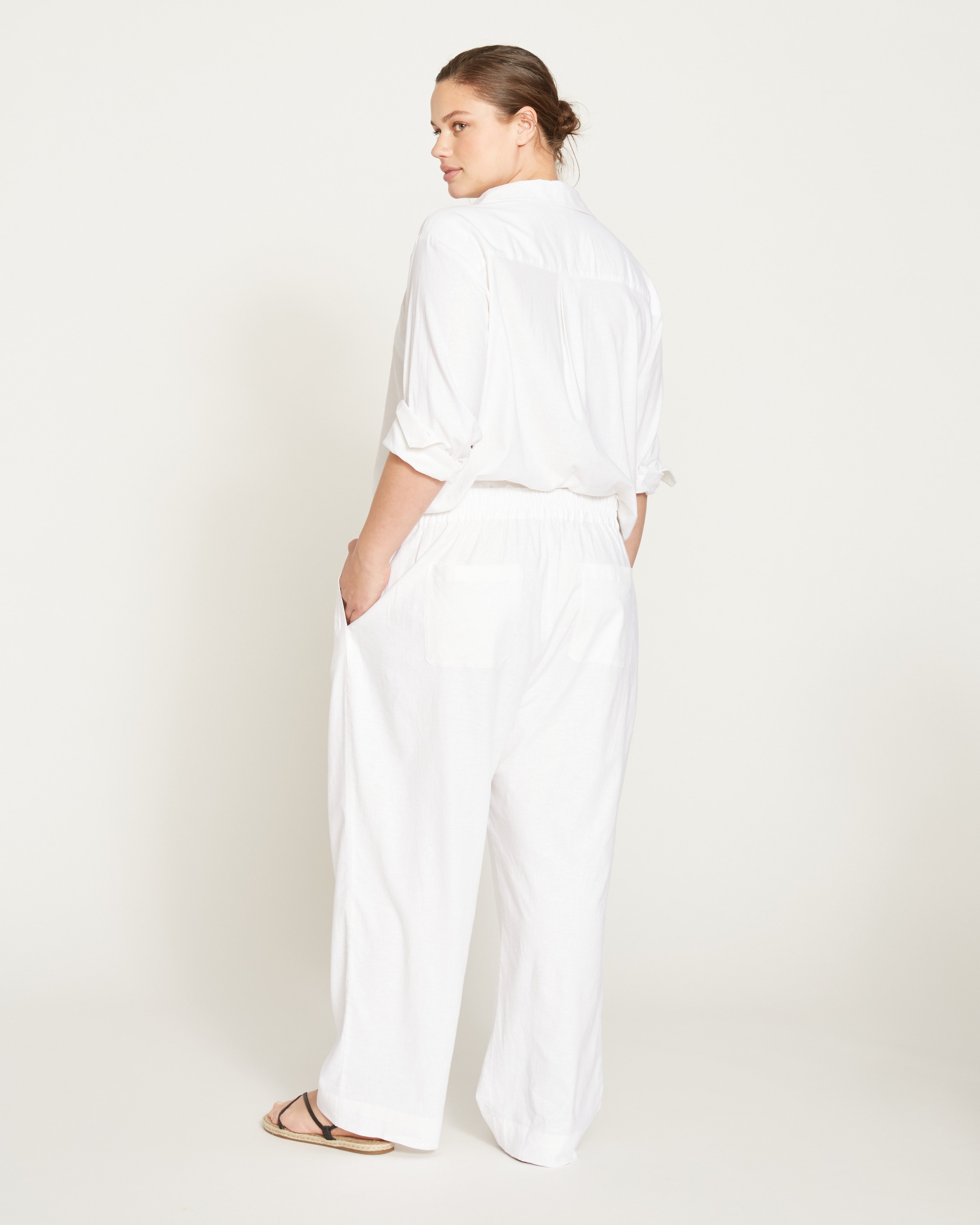 Iris Linen Easy Pull-On Pants - White – Universal Standard