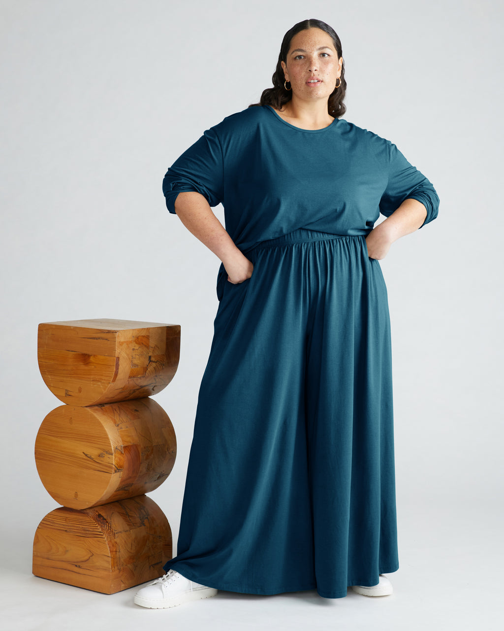 Isadora Wide Leg Lounge Pants - Deep Sea - Size 3XS