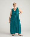 Islet Button-Down Linen Maxi Dress - Aurora