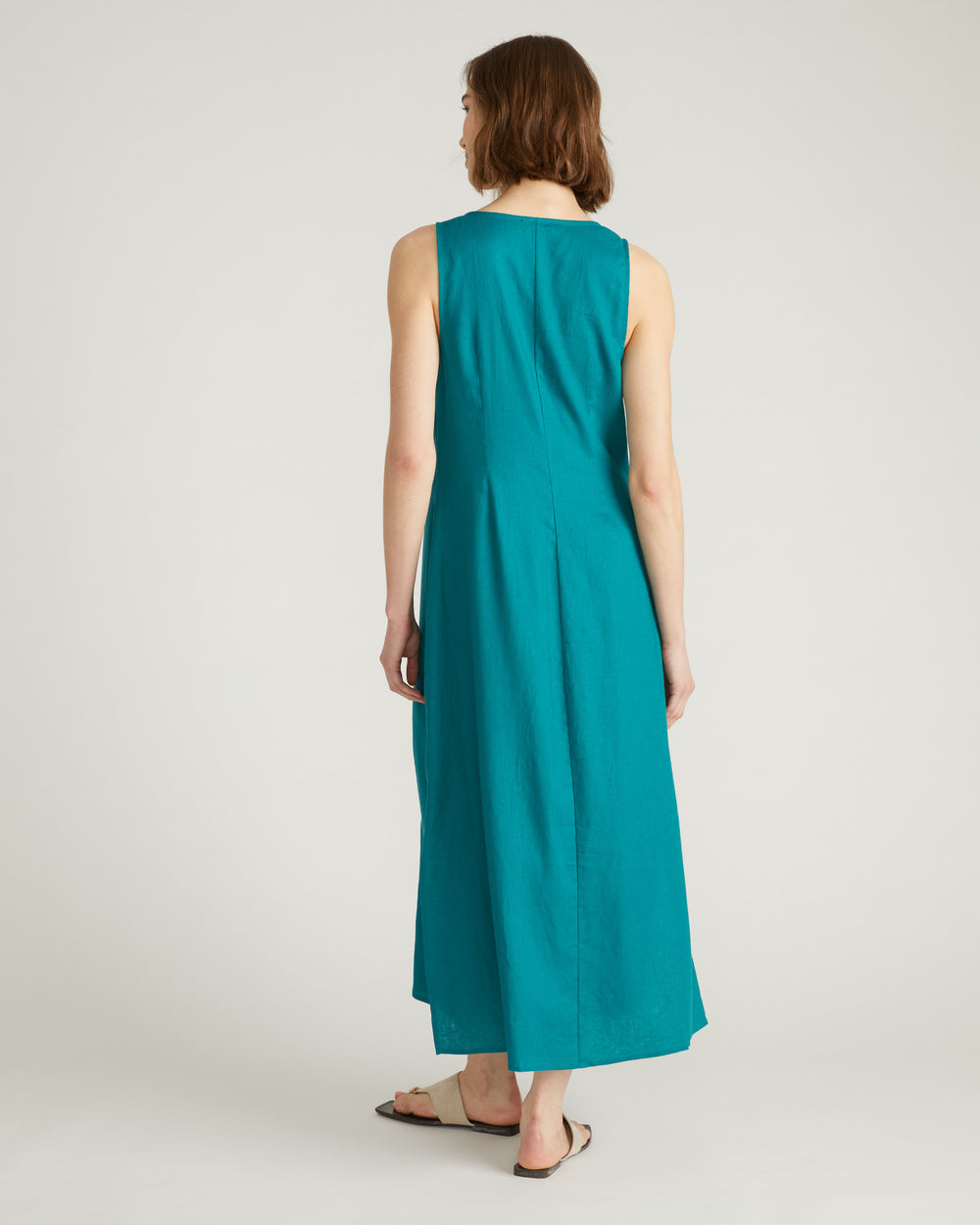 Islet Button-Down Linen Maxi Dress - Aurora