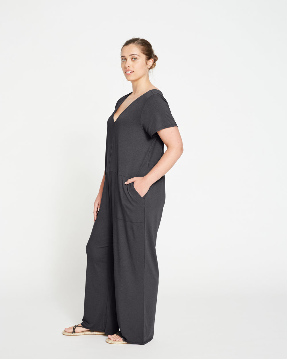 UltimateS Jemma V Neck Jumpsuit - Black