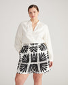 Juniper Linen Easy Pull-On Shorts - Ink Bloom Print