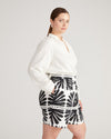 Juniper Linen Easy Pull-On Shorts - Ink Bloom Print
