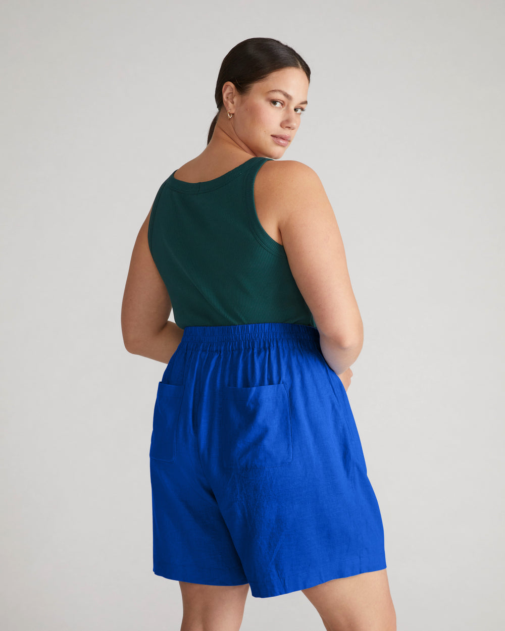 Juniper Linen Easy Pull-On Shorts - Ultramarine