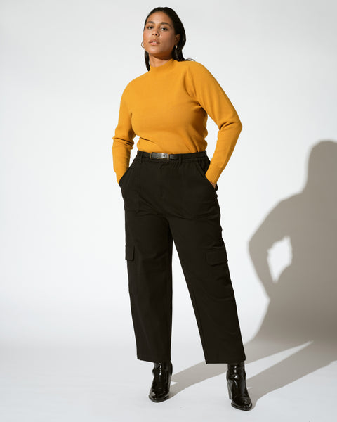 YUSE☆COTTON TWILL CARGO STRING WIDE PANTS REFURB] COTTON TWILL CARGO STRING WIDE PANTS - BROWN - YUSE