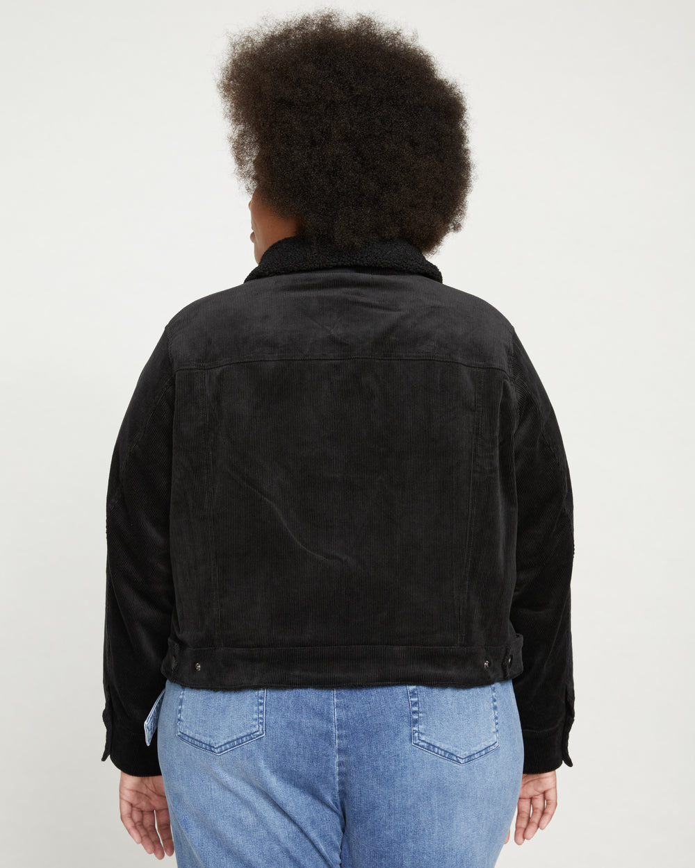 Parker Teddy-Lined Corduroy Jacket - Black