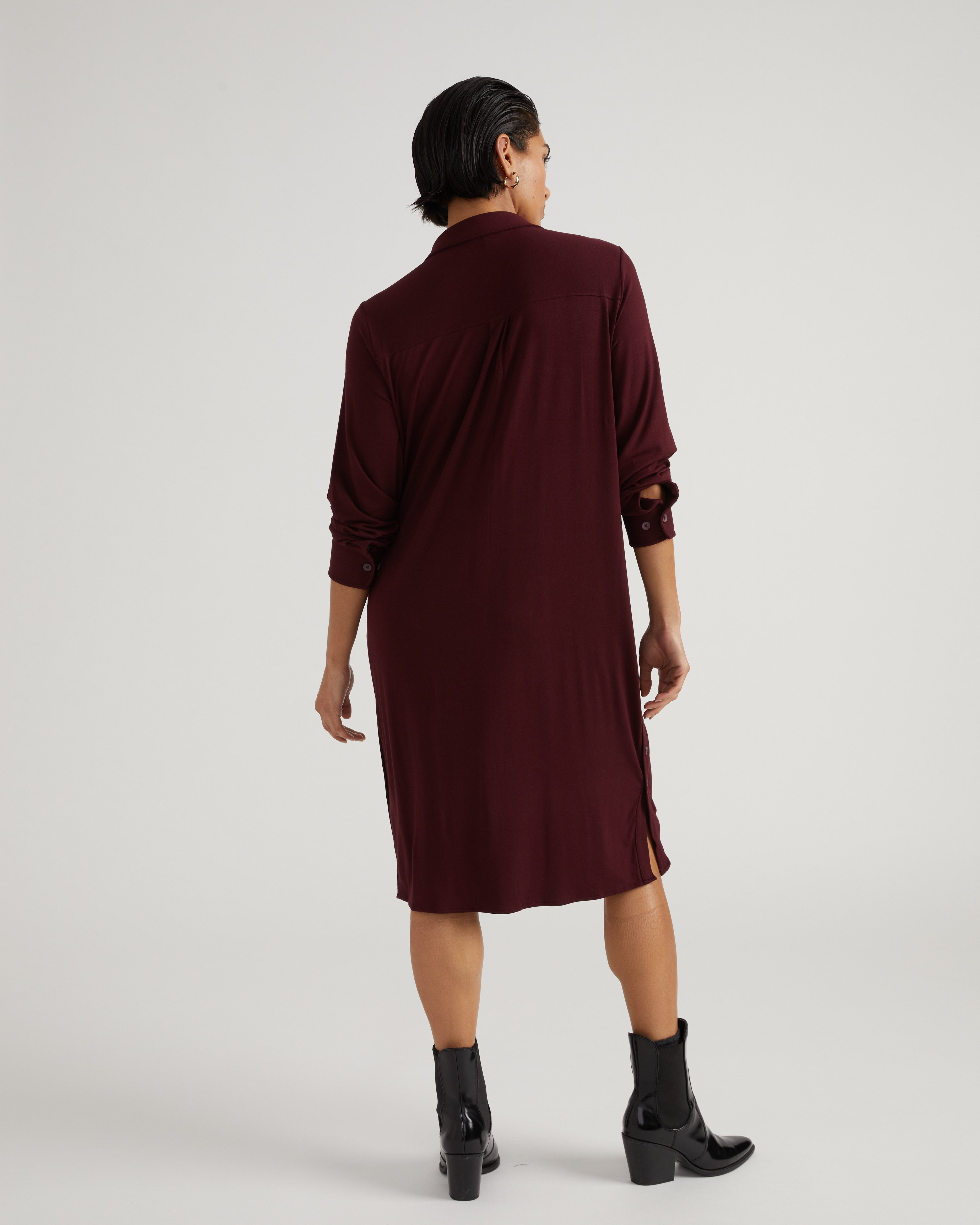 Marcie Liquid Jersey Dress - Black Cherry – Universal Standard