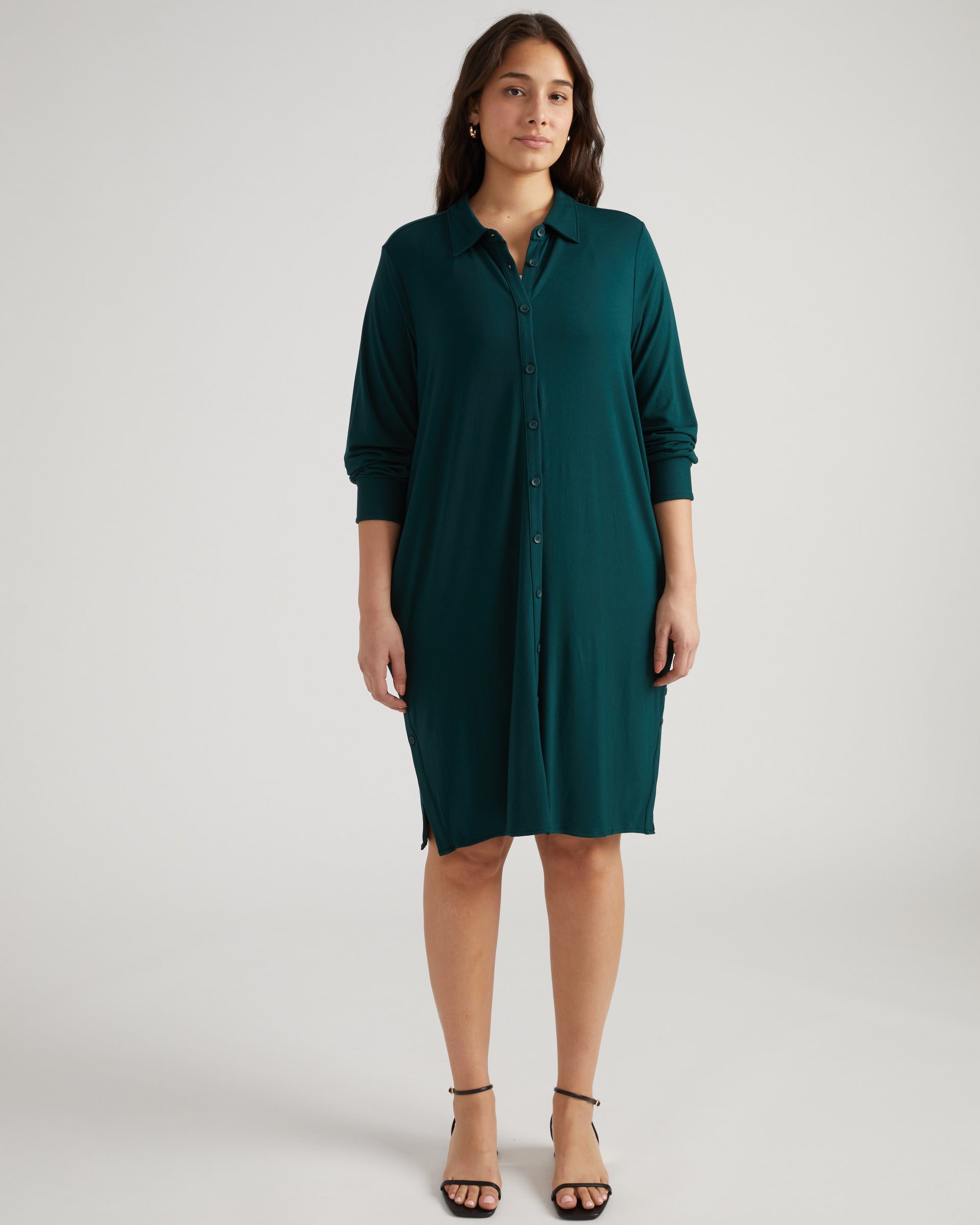 Marcie Liquid Jersey Dress - Forest Green | Plus Size & Straight Size Women's Fashion | Universal Standard