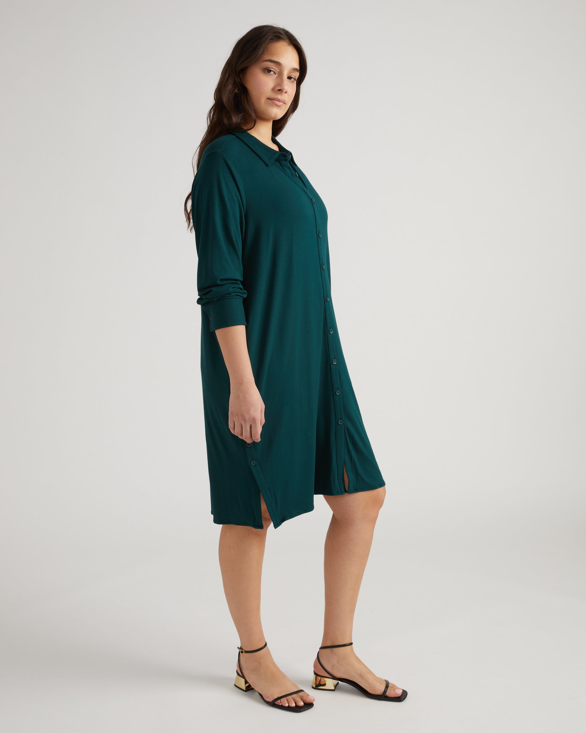 Marcie Liquid Jersey Dress - Forest Green | Plus Size & Straight Size Women's Fashion | Universal Standard