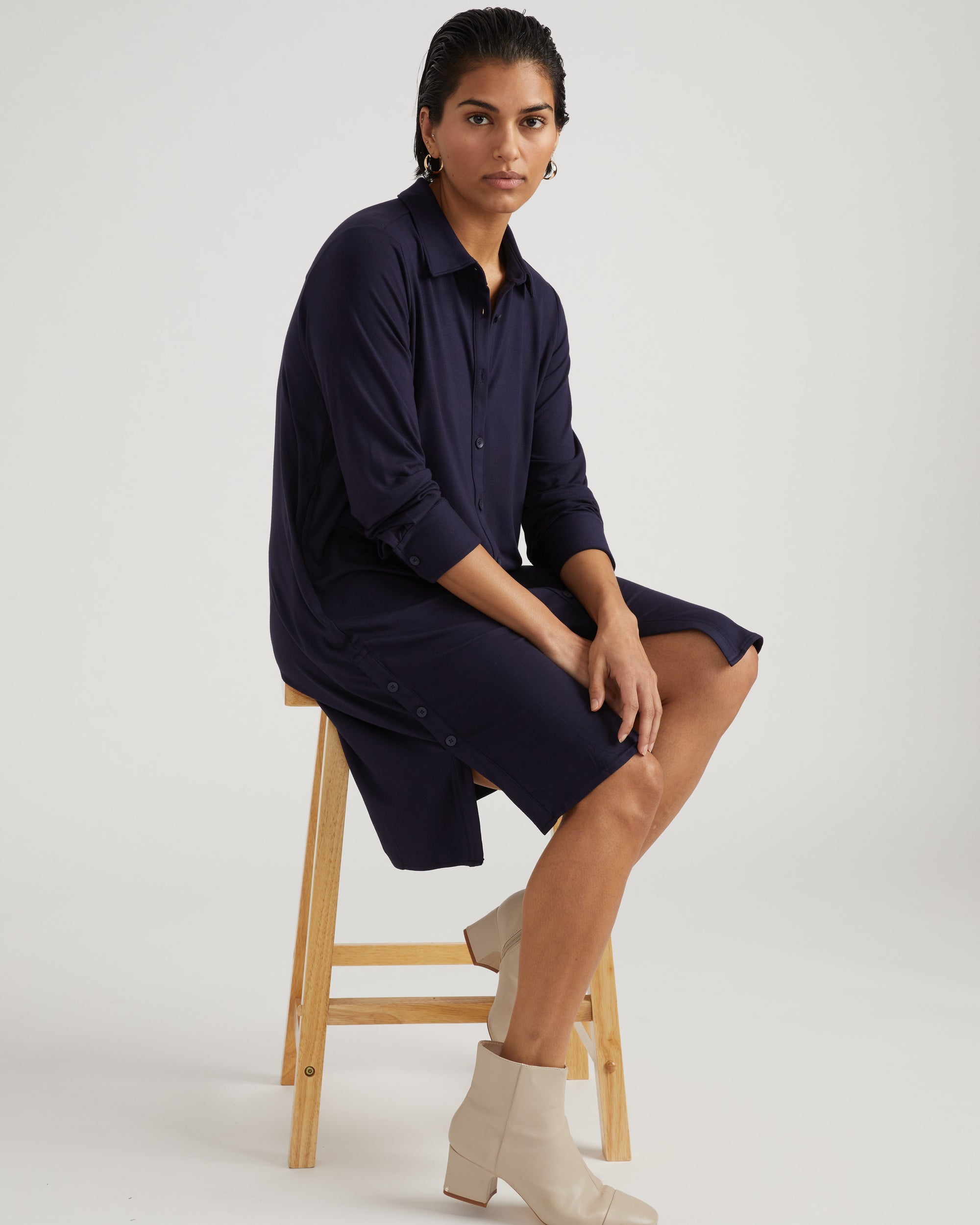 Marcie Liquid Jersey Dress - Midnight | Plus Size & Straight Size Women's Fashion | Universal Standard