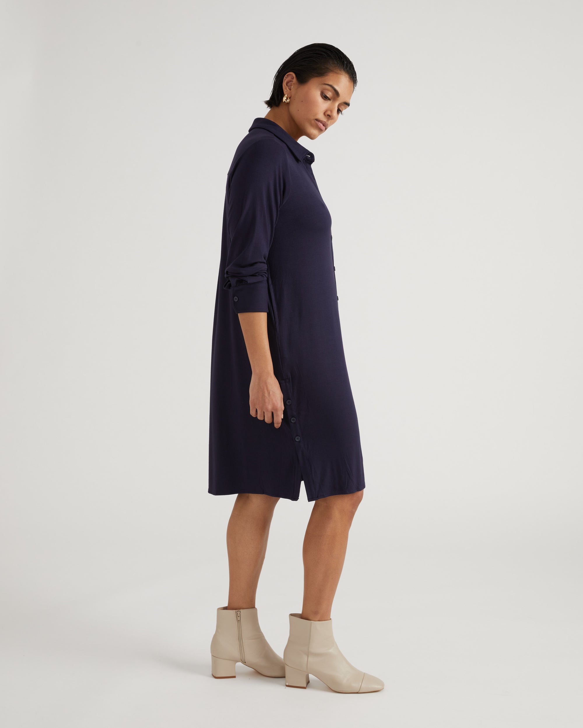 Marcie Liquid Jersey Dress - Midnight | Plus Size & Straight Size Women's Fashion | Universal Standard